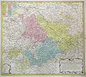 Kupferstich- Karte, n. Zürner u.a. b. Homann Erben, "Geographische Abbildvng des gantzne Umfangs ...