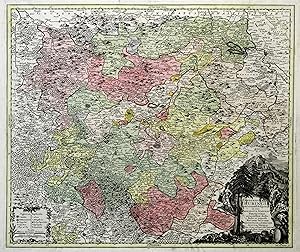 Kupferstich- Karte, v. Tob. Con. Lotter b. M. Seutter, "Landgraviatus Thuringiae .".