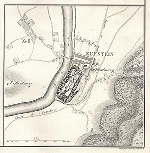 Stadtplan mit naher Umgebung.