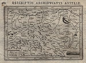 Kupferstich- Karte, n. Bertius b. J. Hondius II, "Austria".