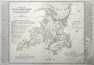 Litho.- Karte, v. Kneisel b. Müller, "Die Provinz West-Preussen in ihrer reinen Begrenzung der Be...