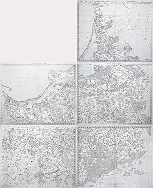 Kupferstich- Karte, in 5 ( v. 6 ) Blatt von und nach Johann W. v. Suchodoletz und M. Lilienthal b...