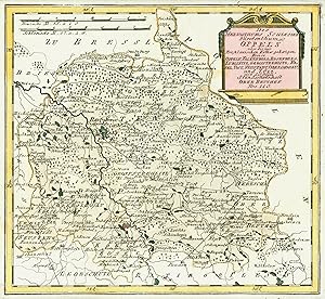 Kupferstich- Karte, b. Reilly, "Des Herzogthums Schlesien Fürstenthümer Oppeln oder die zur Bresl...