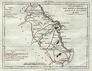 Kupferstich- Karte, aus Breton, "Departement de Rhin et Moselle, partie de la Rive gauche du Rhin".