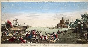 Teilansicht, Hafen, "Vue des Chantiers et Du Port de Carthagene en Espagne".