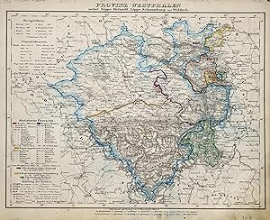 Litho.- Karte, v. C. Flemming in Glogau, "Provinz Westphalen nebst Lippe-Detmold, Lippe-Schaumbur...