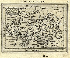 Kupferstich- Karte, aus Ortelius ( Epitome ), "Lotharingia".