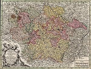 Kupferstich- Karte, v. A. Silbereisen b. M. Seutter, "Mappa Geographica in qua ducatus Lotharingi...