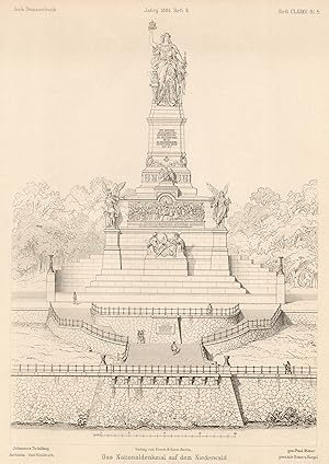 Teilansicht, Denkmal, "Das Nationaldenkmal auf dem Niederwald.".