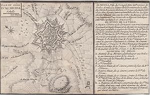 Befestigungsgrundriss mit Umgebungskarte, "Plan du siège d'Almeida".