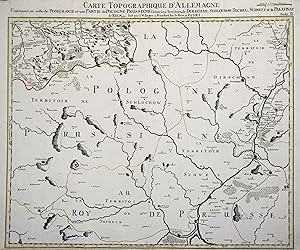 Kupferstich- Karte, v. J.C. Berndt b. I. W. Iaeger, "Carte topographique D'Allemagne Contenant un...