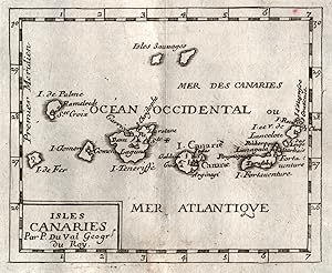 Kupferstich- Karte, bei Pierre Duval,, "Isles Canaries".