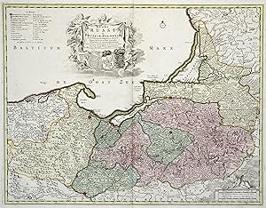 Kupferstich- Karte, n. de Witt bei Covens und Mortier, "Regni Prussiae et Prussiae Polonicae.".
