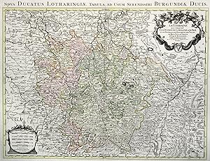 Kupferstich- Karte, n. Jaillot bei Covens und Mortier, "La Lorraine qui comprend Les Duches de Lo...