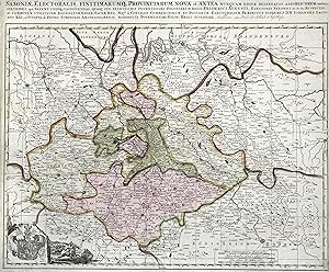 Kupferstich- Karte, n. Johann Jacon Käs ( Kees ) b. P. Schenk, "Saxoniae electoralis, finitinarum...