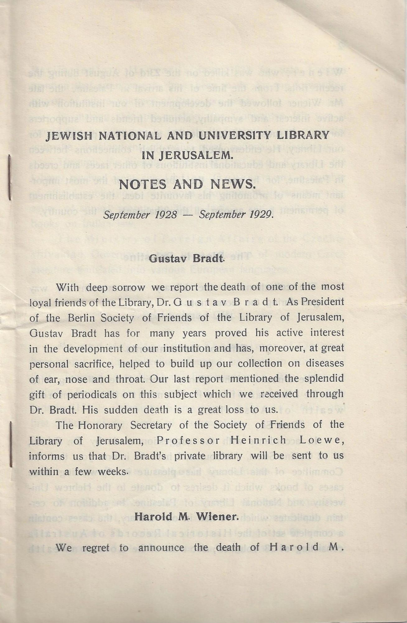 JEWISH NATIONAL AND HEBREW UNIVERSITY LIBRARY IN Jewish National and