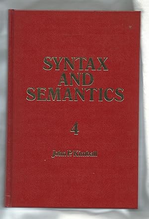 Syntax and Semantics: Volume 4