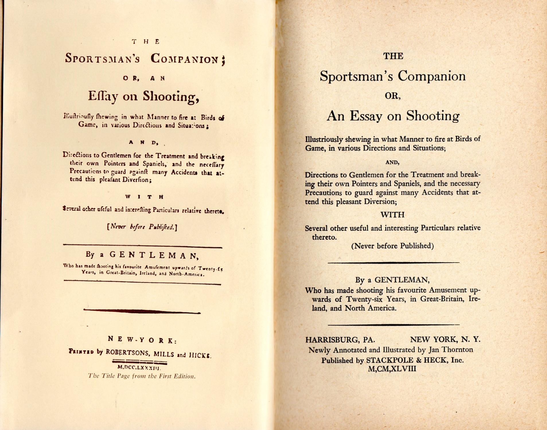 Small Essays In English The Sportsmans Companion Or An Essay On Shooting By A Gentleman A Level English Essay also How To Write Proposal Essay The Sportsmans Companion Or An Essay On Shooting By By A Gentleman How To Start A Proposal Essay