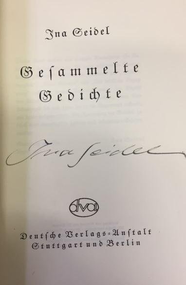 Gesammelte Gedichte. - Seidel, Ina.