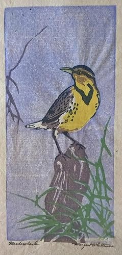 Meadowlark, Original Signed and Titled Print by Margaret Whittemore