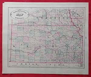 New Rail Road and County Map of Kansas