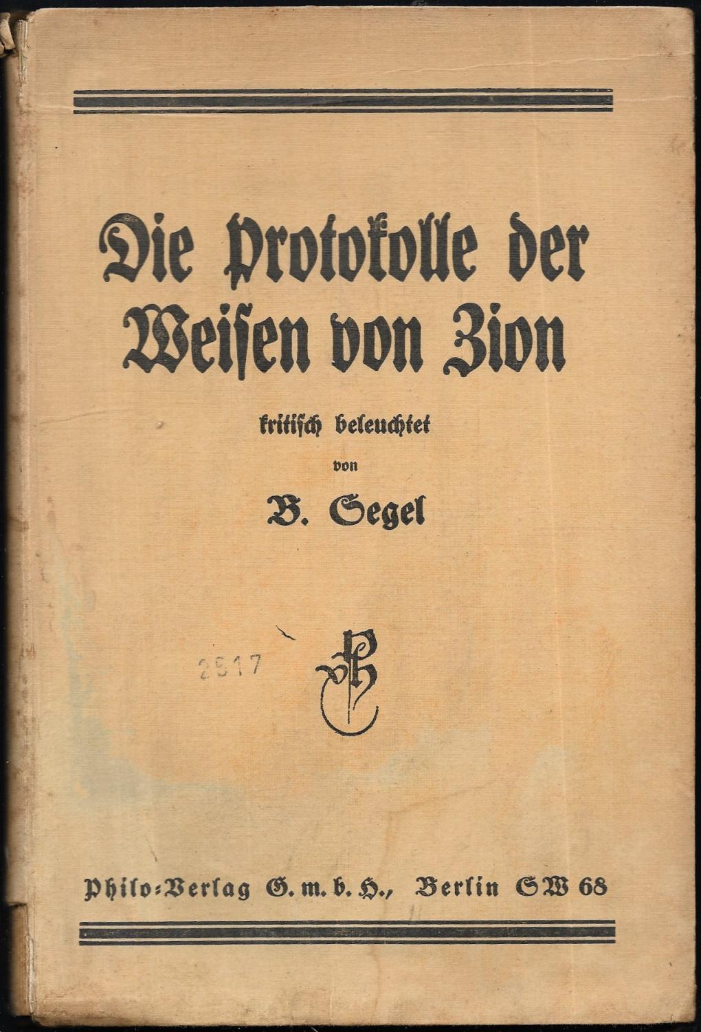 die protokolle der weisen von zion original
