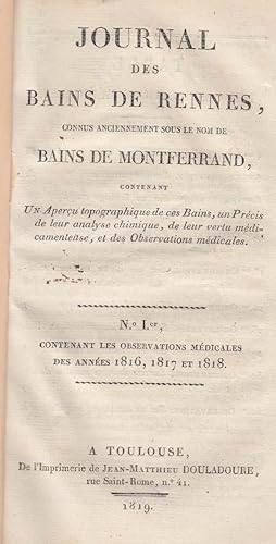 RENNES LE CHATEAU - Journal des Bains de Rennes, connus anciennement sous le nom de Bains de Mont...