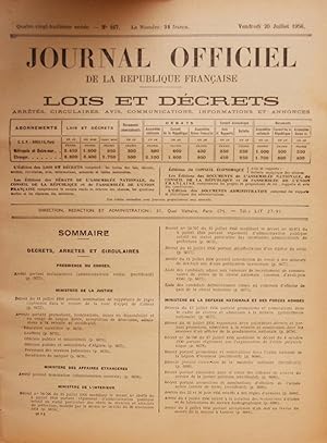 PRIEURE DE SION - Journal Officiel de la République Française du vendredi 20 juillet 1956