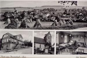 Mehrfachansicht.(Gesamtansicht, Gasthaus "Schöne Aussicht", Ehrenmal mit Kirche, Gastzimmer). Pos...