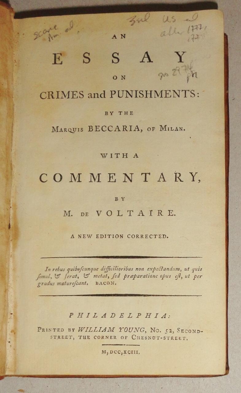 beccaria crime and punishment essay beccaria crime and punishment essay