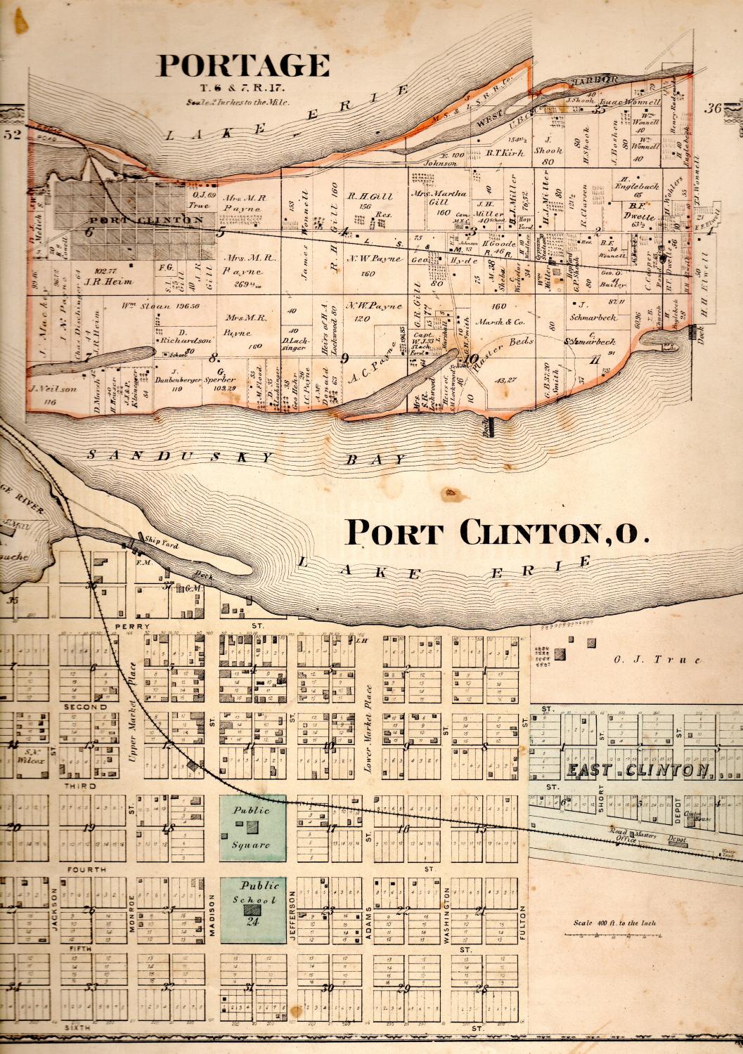 Map Portage And Port Clinton Ohio Lake Erie Ohio From