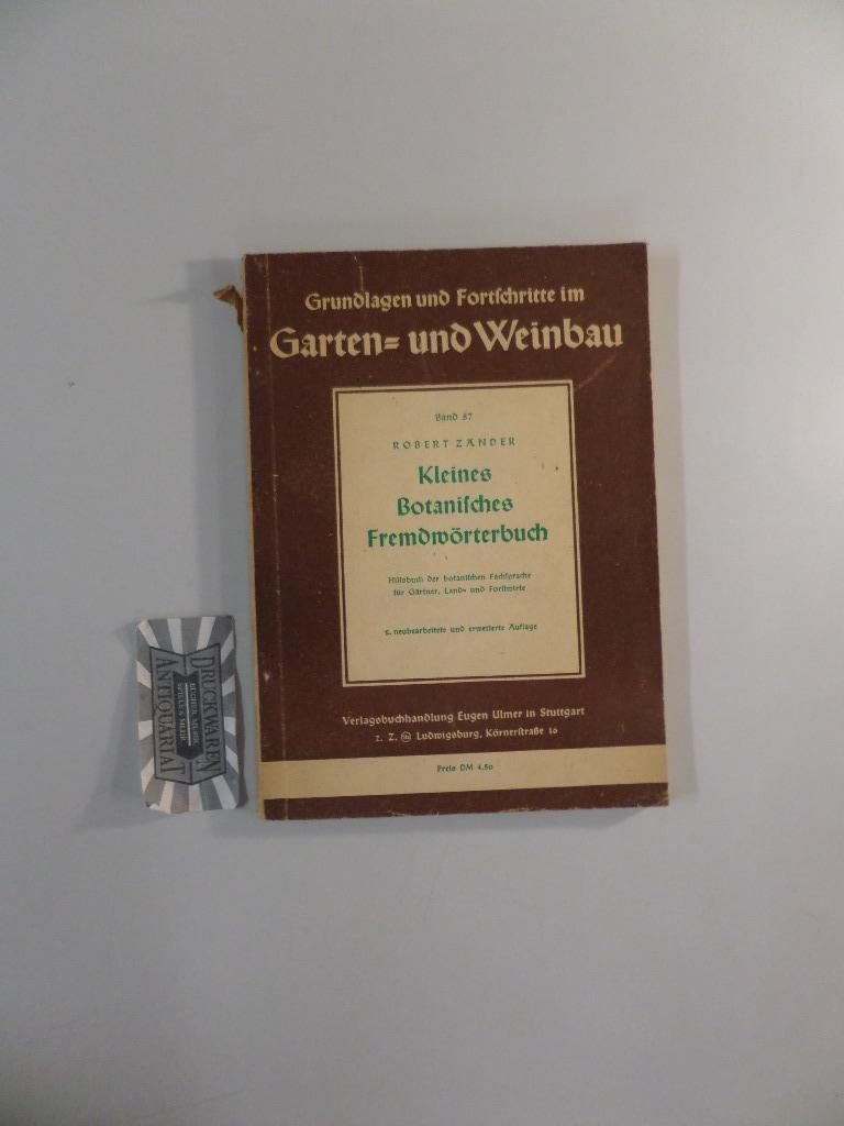 Kleines Botanisches Fremdworterbuch Hilfsbuch D Botan