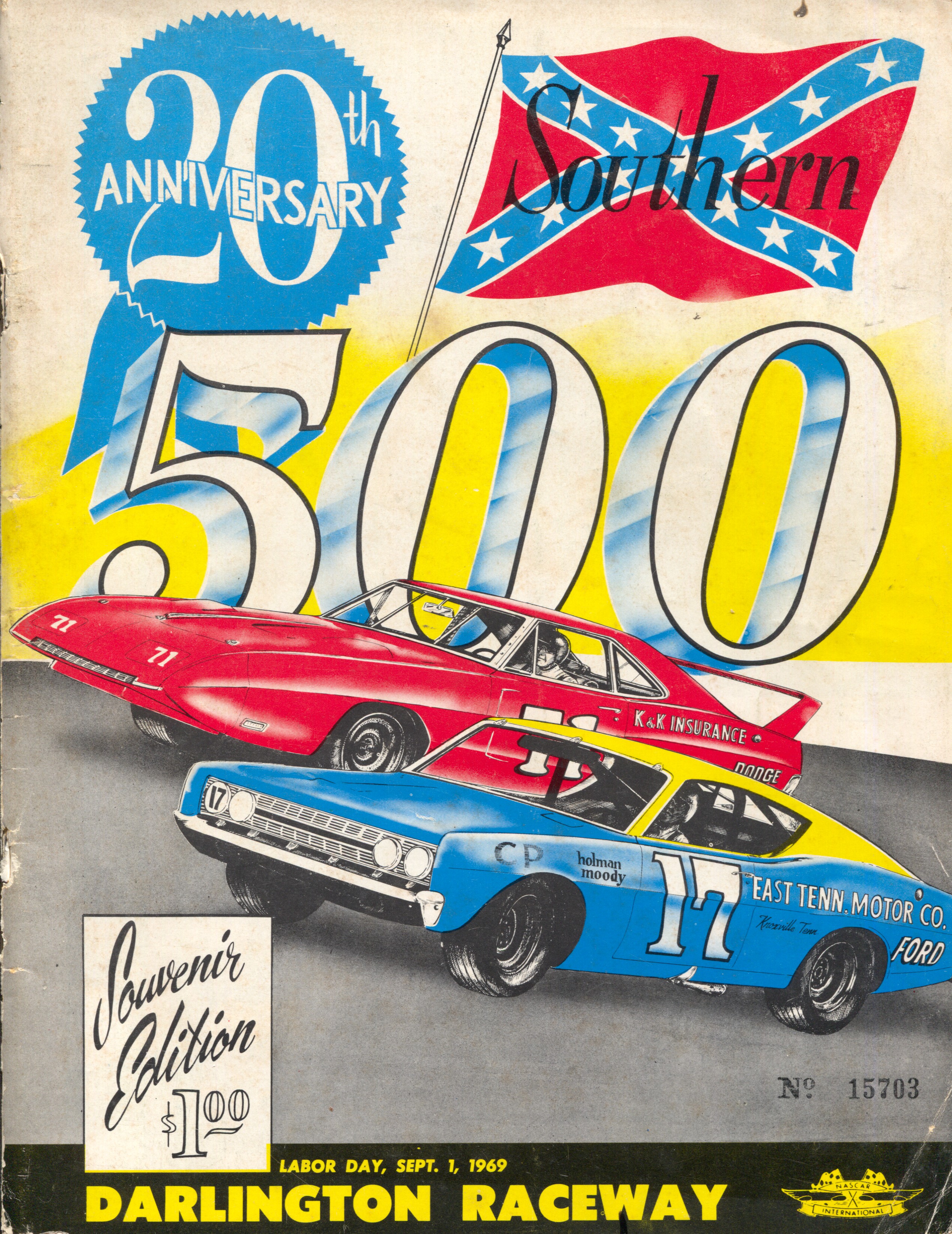Darlington Int'l Speedway Auto Race Program 9/1/1969 ...