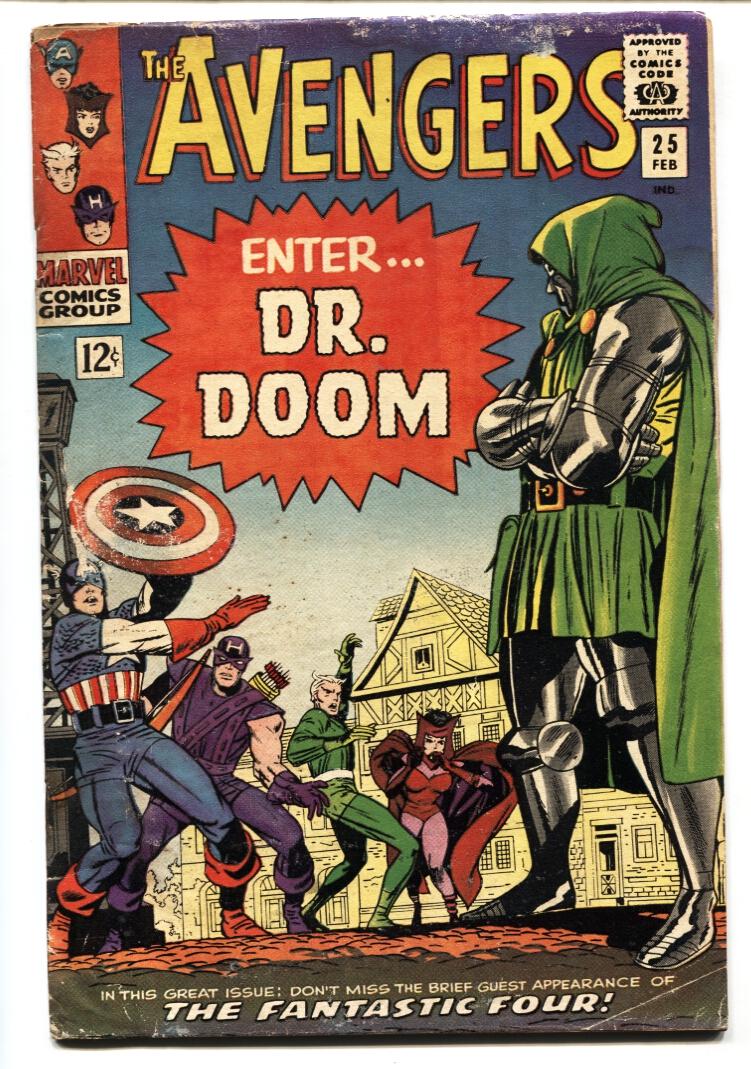 Avengers 25 Dr Doom Cover Marvel Silver Age G 1966 Comic