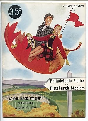 PHILADELPHIA EAGLES VS PITTSBURGH STEELERS NFL FOOTBALL PROGRAM 10/17/53-vf