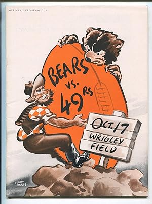 CHICAGO BEARS VS SAN FRANCISCO 49RS NFL FOOTBALL PROGRAM 10/17/1954-vf
