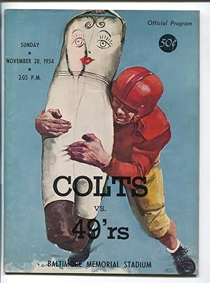 BALTIMORE COLTS VS SAN FRANCISCO49'RS NFL FOOTBALL PROGRAM 11/28/1954-vf minus