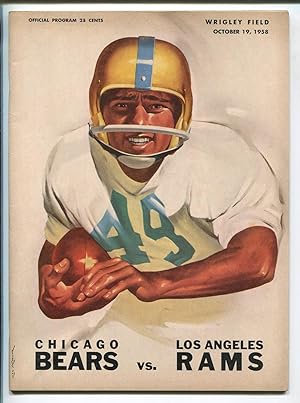 CHICAGO BEARS VS LOS ANGELES RAMS NFL FOOTBALL PROGRAM 10/19/1958-vf