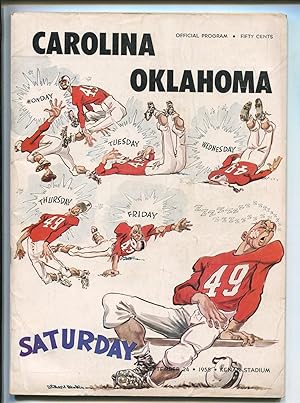 NORTH CAROLINA VS OKLAHOMA NCAA FOOTBALL PROGRAM 09/24/1955-vg/fn