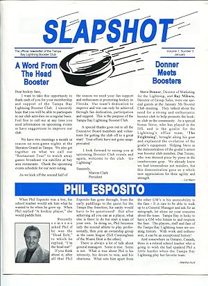 Slap shot 1/1993-Tampa Bay Lightning Newsletter-Phil Esposito-VF