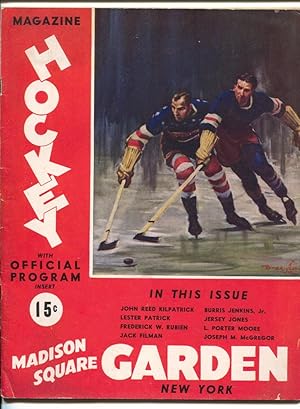 NY Rangers vs Detroit Red Wings Hockey Program-NHL-1937-Madison Square Garden-FN