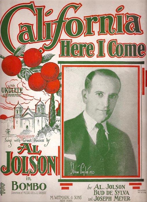 Image result for al jolson california here i come"