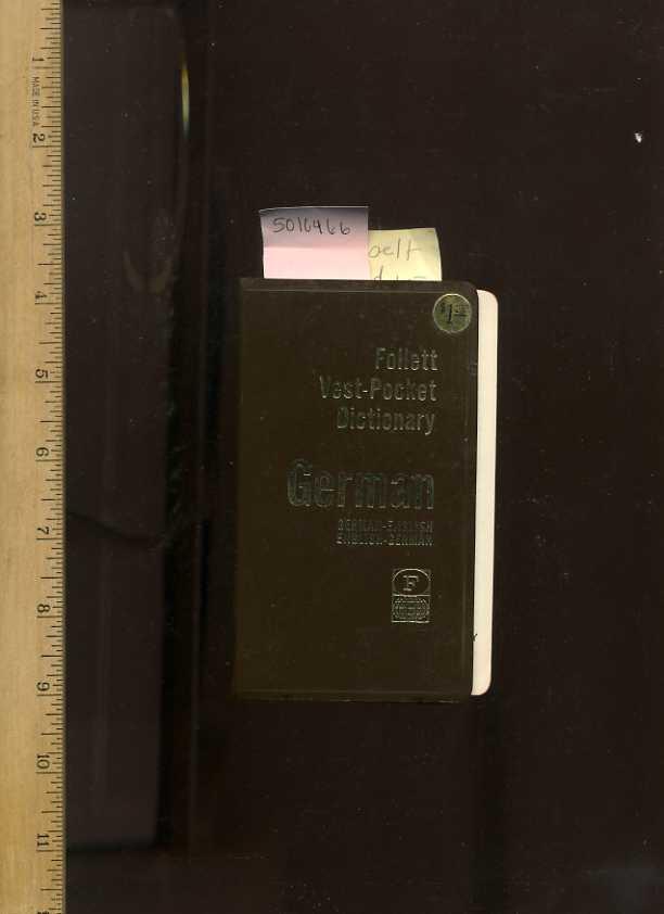 Follett Vest Pocket Dictionary German German English Word