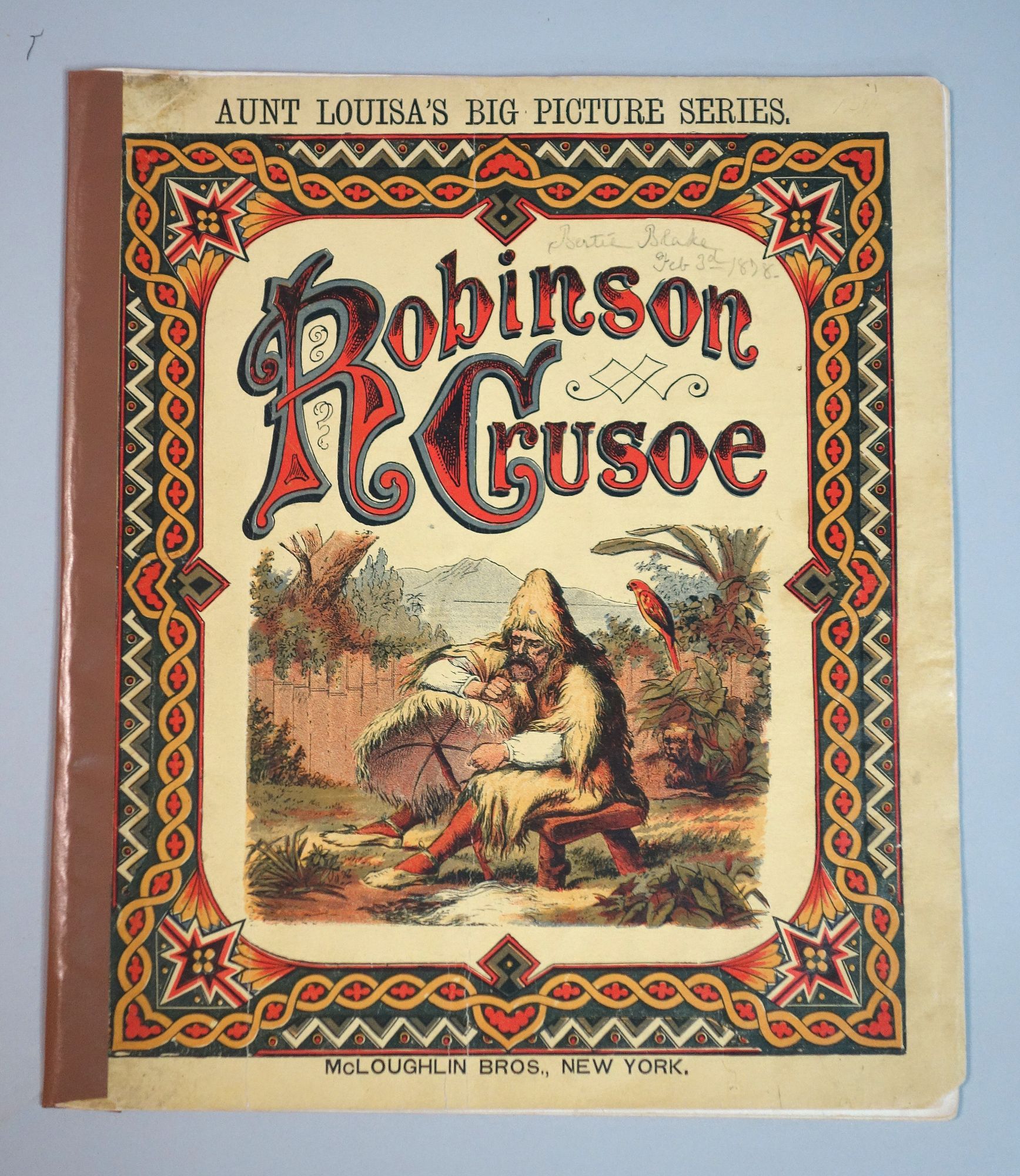 Download Robinson Crusoe Shape Book by Valentine, L., and Daniel Defoe.: McLoughlin Bros., Boston Shape ...