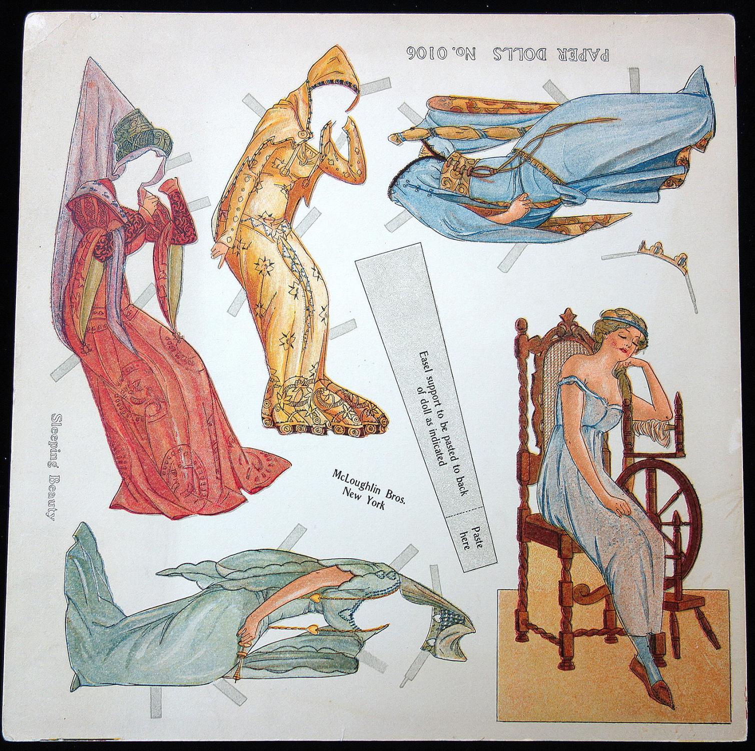 sleeping beauty paper dolls