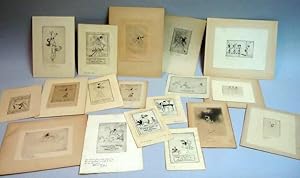 A collection of 18 personal New Year greetings etchings and drypoints by Troy Kinney 1916-1937