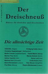 Die allmächtige Zeit. Der Dreischneuß. Blätter für Gedichte und Geschichten. Nr. 7, 4. Quartal 1999.