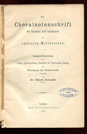 Die Choralnotenschrift bei Hymnen und Sequenzen im späteren Mittelalter