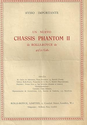 Phantom II. A Catalogue Concerning the New 40-50 H.P. Six Cylinder Rolls-Royce