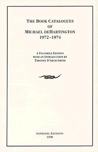The Book Catalogues of Michael deHartington